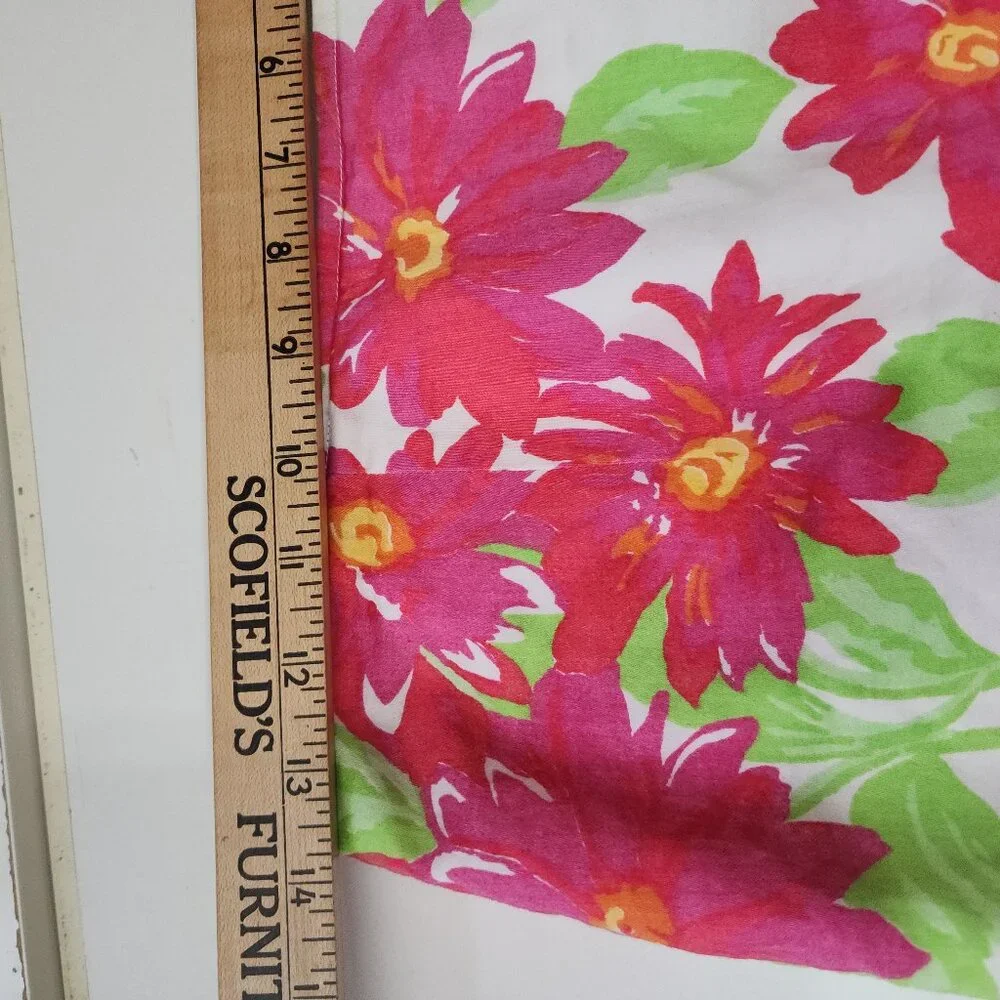 Merona Pink Floral Mini Skirt Y2K 2000s Lined Cotton Summer Skirt Size 10